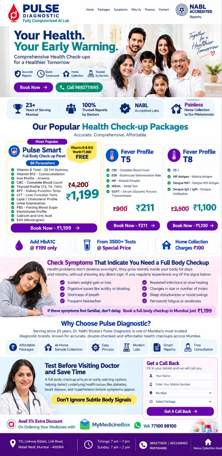 Pulse Diagnostic approved desktop website design